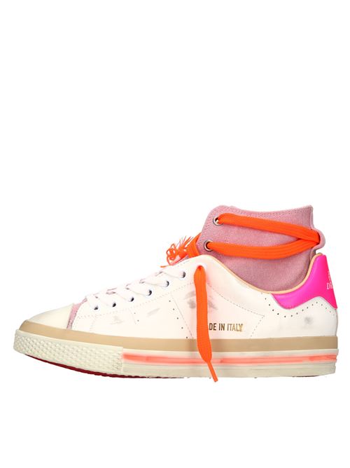 Sneakers in pelle e tessuto HIDNANDER | STARLESS HIGH HD1WS675 110BIANCO-ROSA-FUXIA